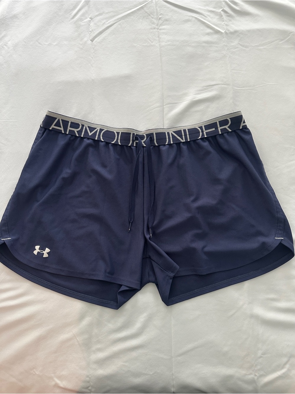 Under Armour Navy Women's Athletic Shorts with Logo Waistband